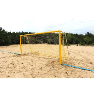 Bramka do piłki nożnej 5,5x2,2m [piłka nożna plażowa] przenośna [profil AL owalny 120x100], głębokość 0,8/1,5m, lakier. żółta